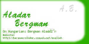 aladar bergman business card
